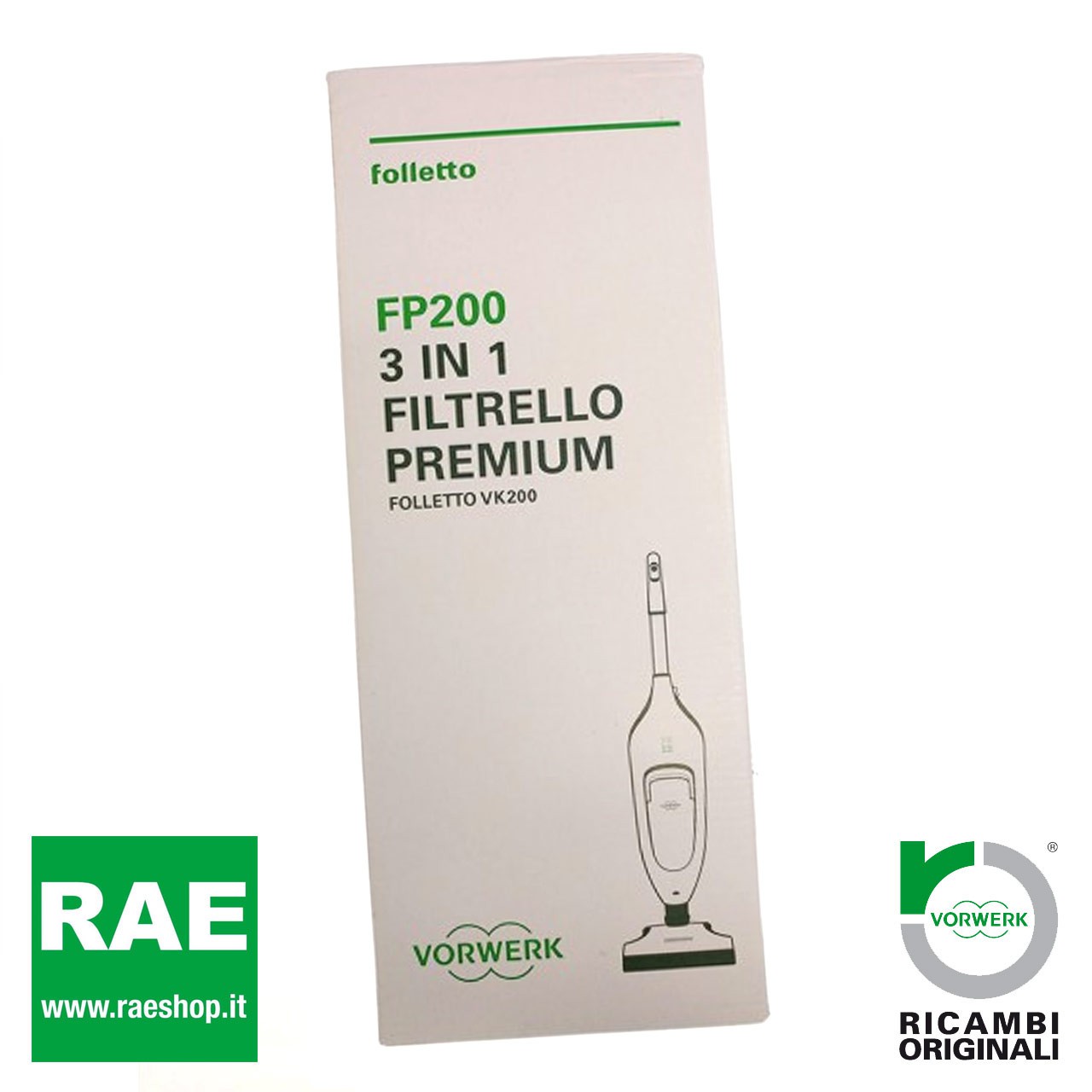 Filtrello Premium Fp200 Sacchetti Per Folletto Modello Vk 200 Vk 220/s  Confezione Da 6 Sacchetti Fp 200 